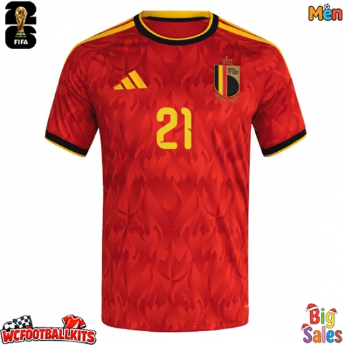 Belgium Timothy Castagne #21 Replica Home Stadium Shirt World Cup 2026 Short Sleeve